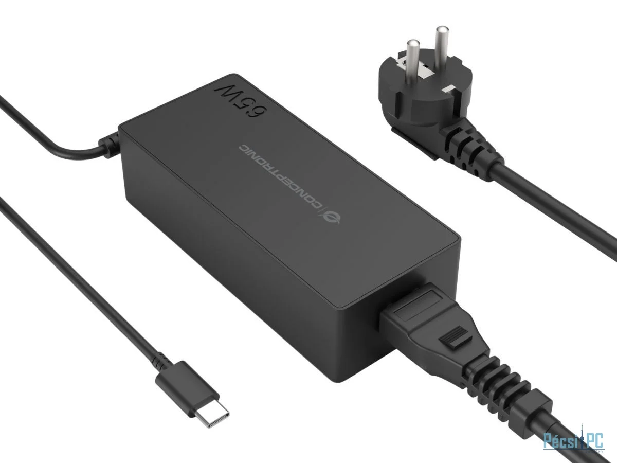 Conceptronic  OZUL09BE 5-20V / 3,25A 65W Type-C univerzális hálózati notebook töltő