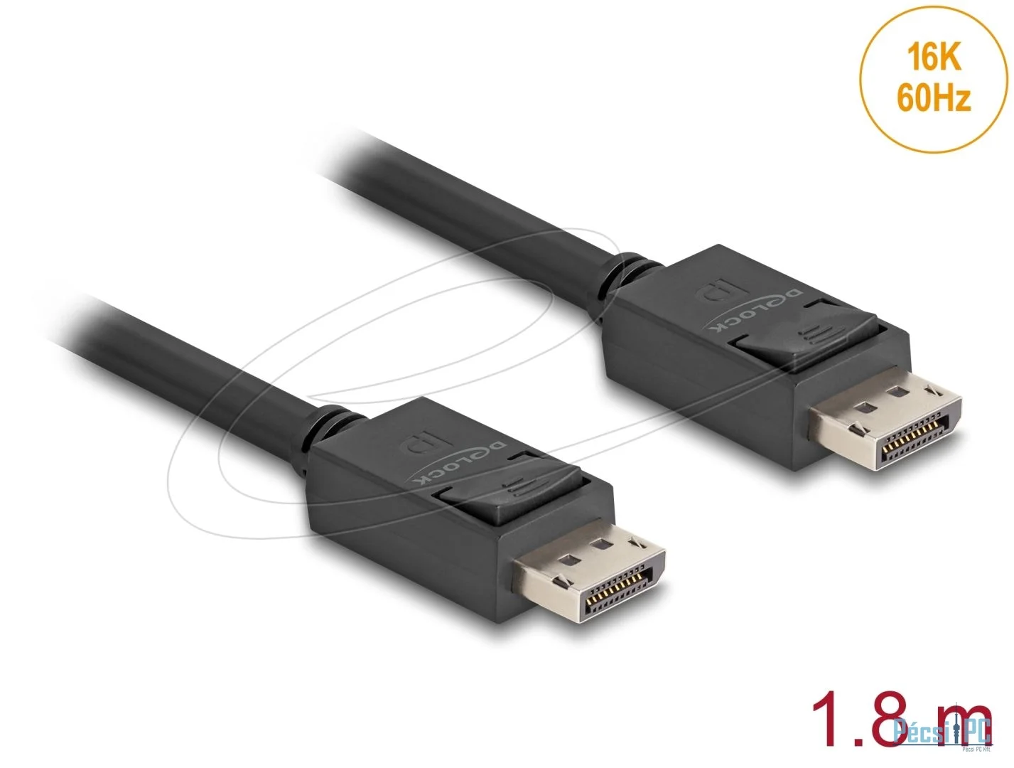 DeLock DisplayPort cable 16K 60Hz 80Gbps 1,8m Black