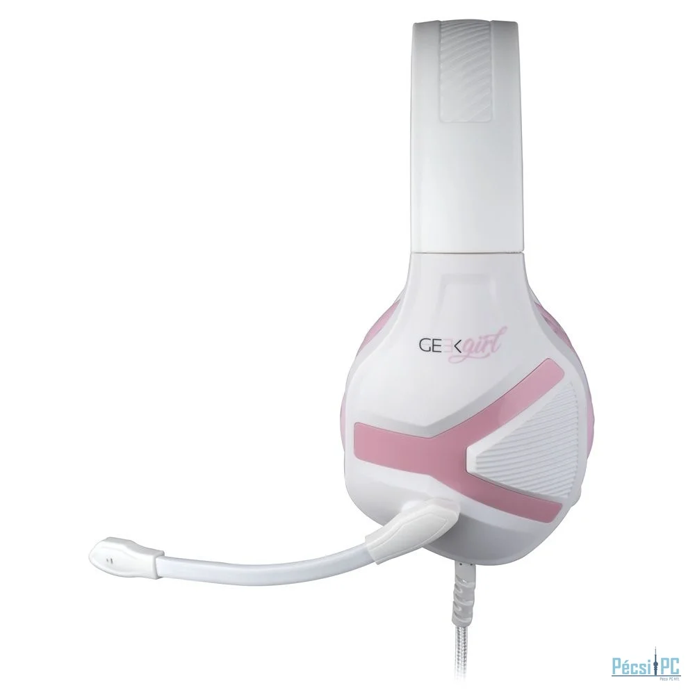KONIX Mythics Geek Girl Crystal Gaming Headset White/Pink