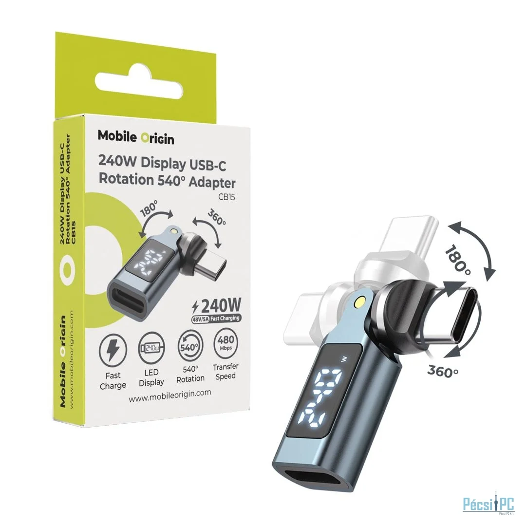 Mobile Origin CB15 240W Display USB-C Rotation 540° Adapter Black