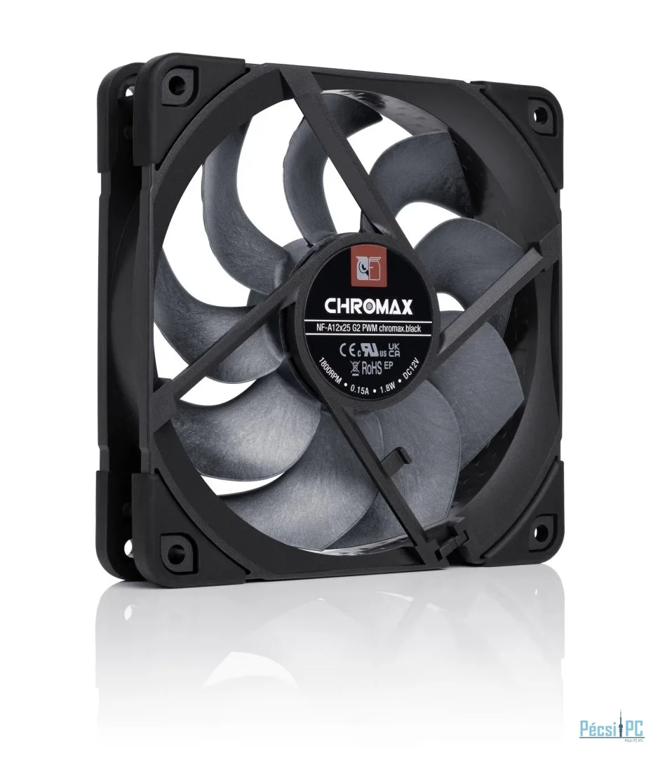 Noctua NF-A12x25 G2 PWM Sx2-PP chromax.black Black