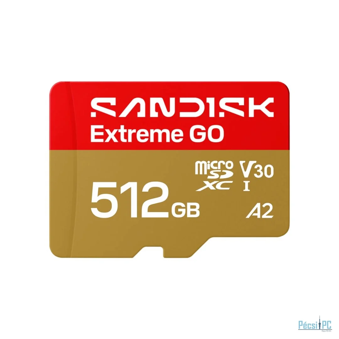 Sandisk 512GB microSDXC Extreme GO UHS-I U3 V30 A2 adapter nélkül