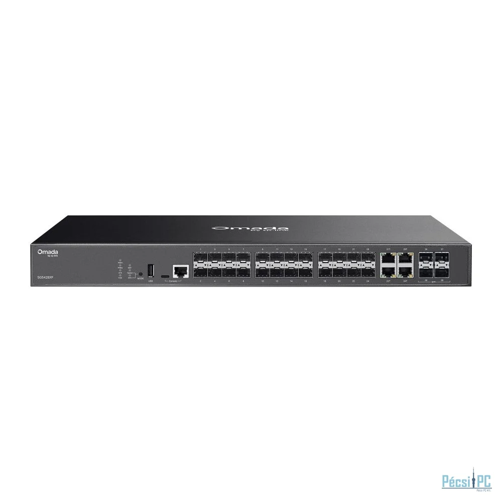 TP-Link SG5428XF Omada 24-Port SFP Stackable Lite L3 Managed Switch with 4× 10G Slots