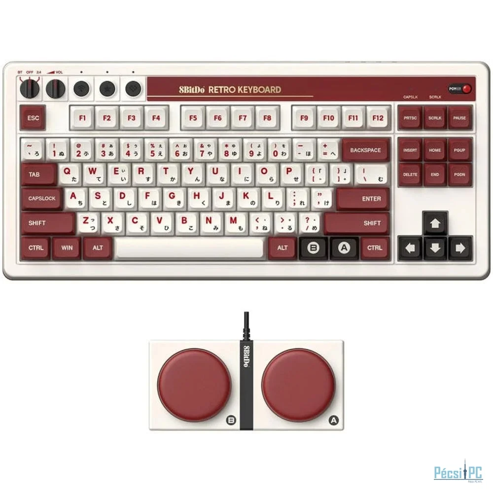 8BitDo Retro 87 Mechanical Wireless Bluetooth Keyboard Fami Edition US