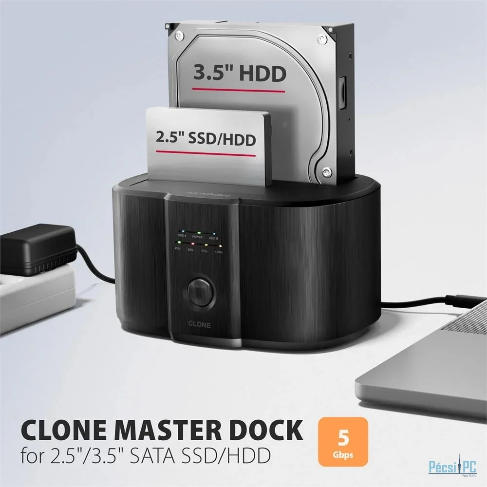AXAGON ADSA-SC USB-C 5Gbps Docking and Cloning Station Black