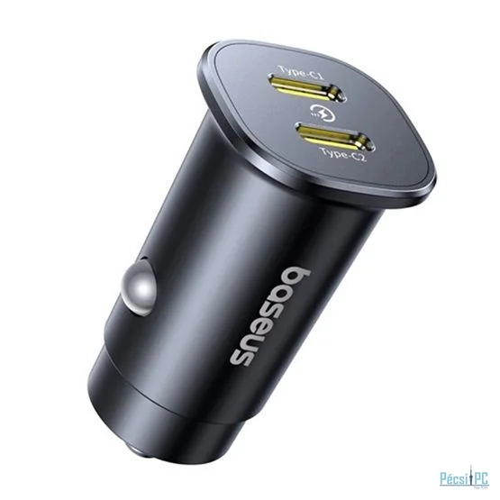 Baseus GoTrip 2 x USB-C 30W Car Charger Black