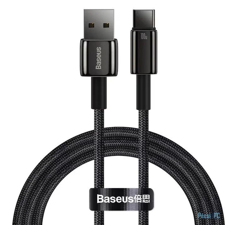 Baseus Tungsten Gold USB-A - USB-C 100W Cable 1m Black