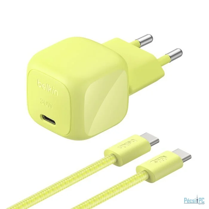 Belkin BoostCharge Compact USB-C Wall Charger 30W Yellow