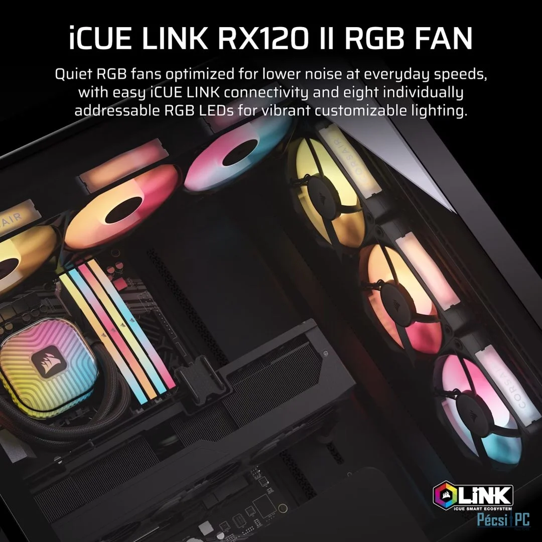 Corsair iCUE LINK RX120 II RGB PWM PC Fan Expansion Black