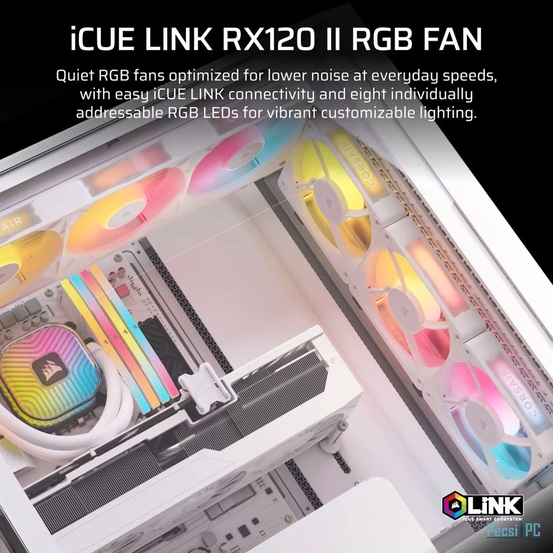 Corsair iCUE LINK RX120 II RGB PWM PC Fan Expansion White