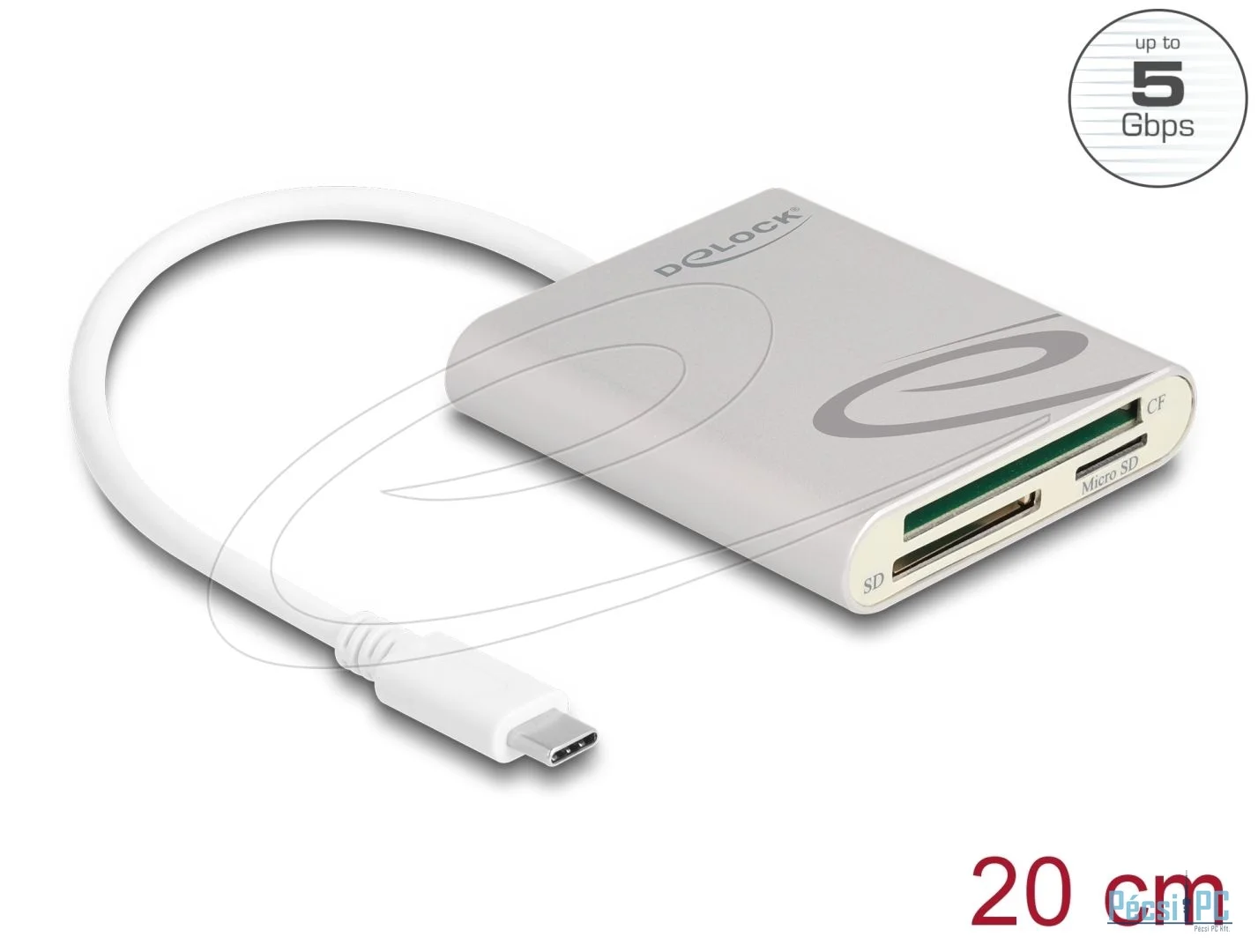 DeLock USB Type-C for Compact Flash Card Reader Black