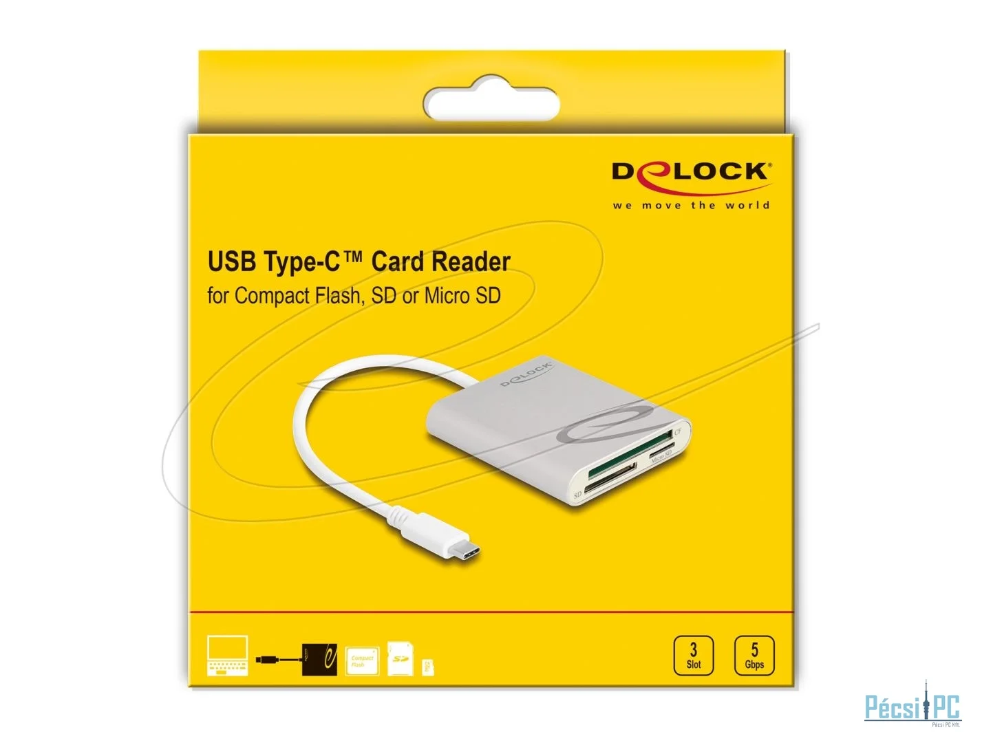 DeLock USB Type-C for Compact Flash Card Reader Black