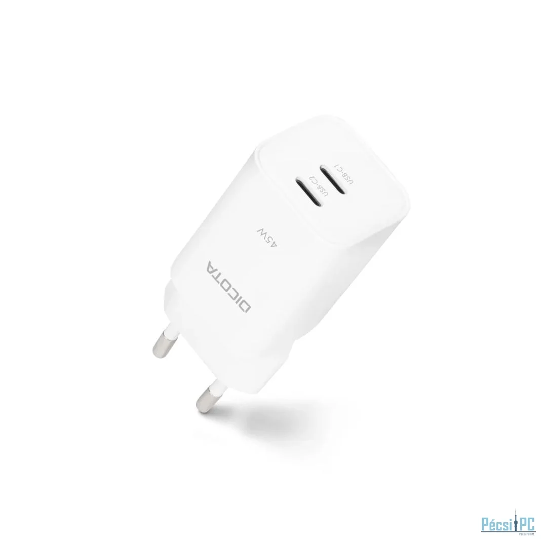 Dicota 2-port GaN Wall Charger (45W) White