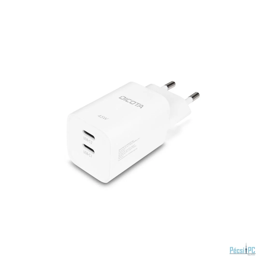 Dicota 2-port GaN Wall Charger (45W) White