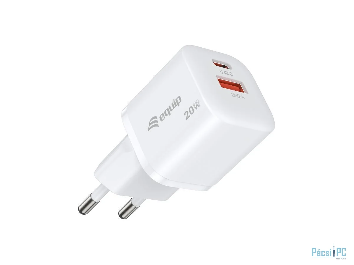 EQuip 2-Port 20W GaN USB PD Charger White