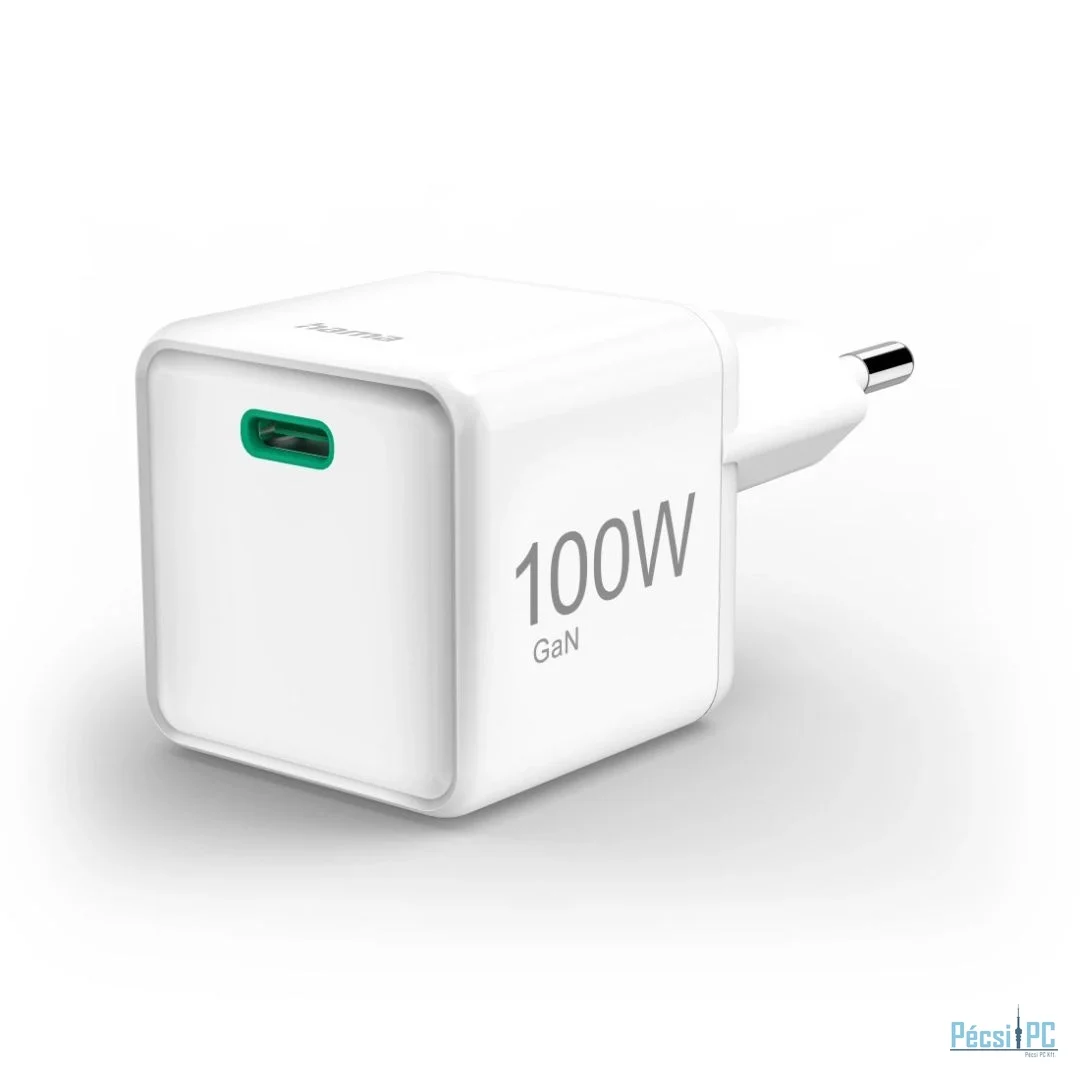 Hama Fast Charger GaN USB-C Super Mini Charger PD 100W White