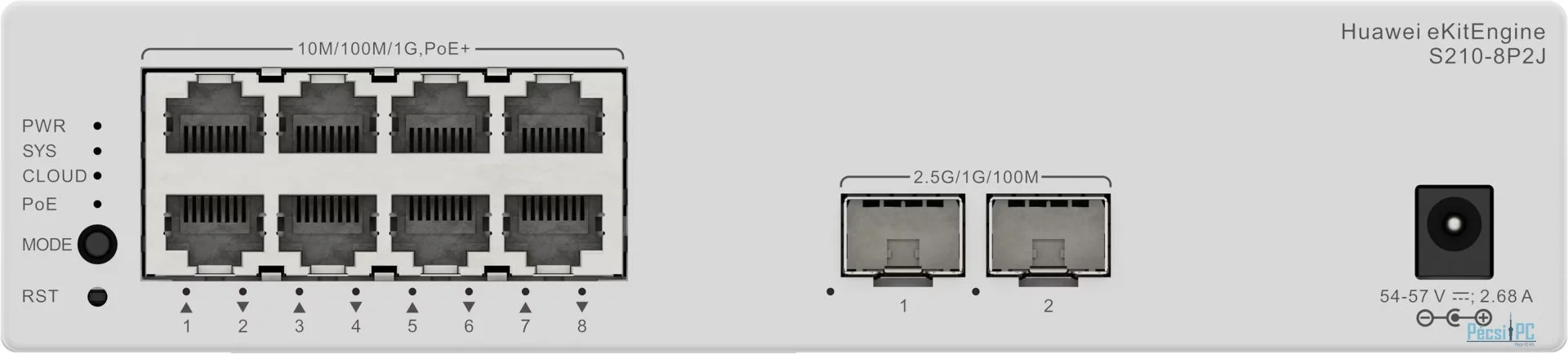Huawei eKitEngie S210-8P2J 8xGigabit ports (128W PoE+) Switch