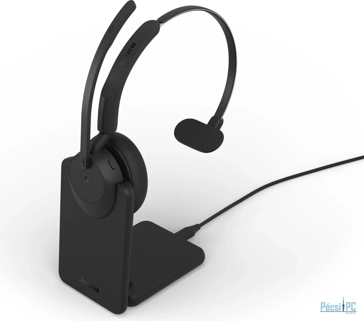 Jabra Evolve3 45 MS Mono Link 390a Wireless Bluetooth Headset + Stand Black
