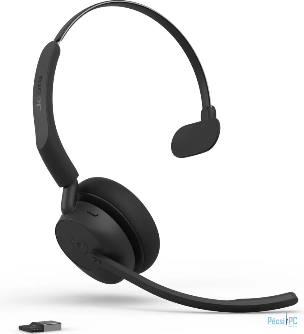 Jabra Evolve3 45 MS Mono Link 390a Wireless Bluetooth Headset + Stand Black