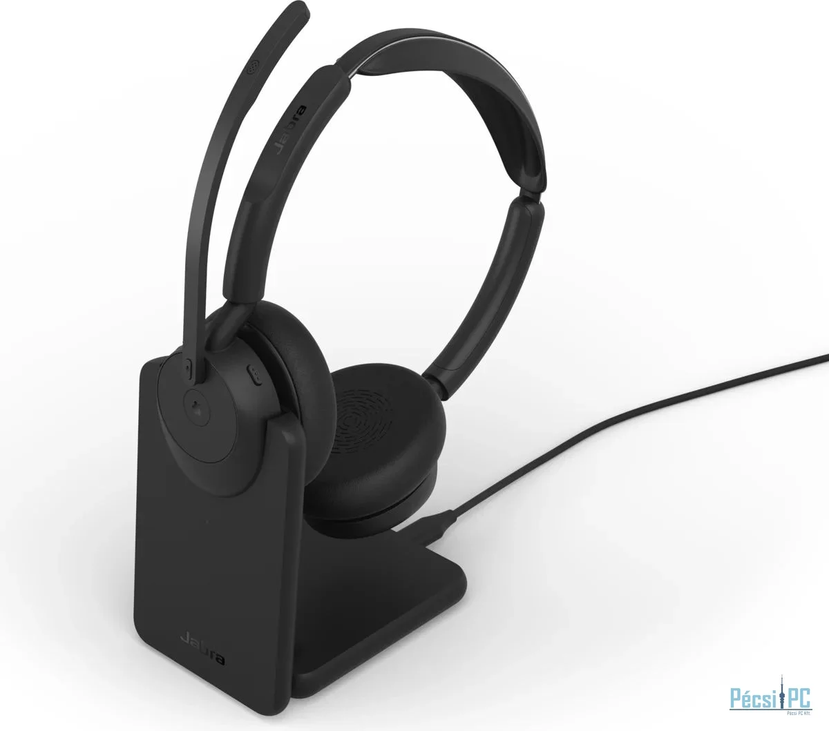 Jabra Evolve3 45 MS Stereo Link 390c Wireless Bluetooth Headset + Stand Black