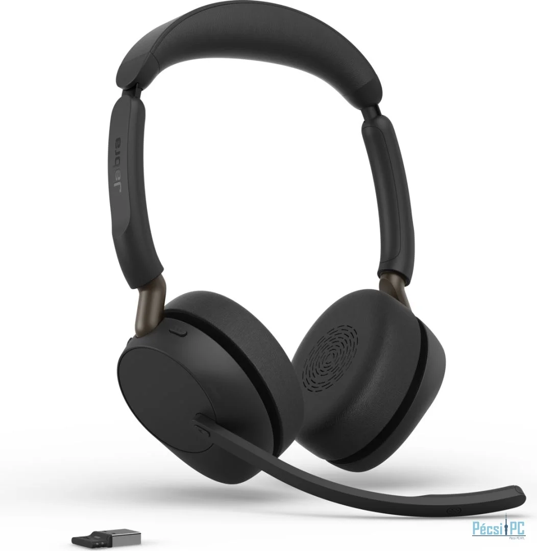 Jabra Evolve3 65 UC Stereo Link 390a Wireless Bluetooth Headset + Stand Black