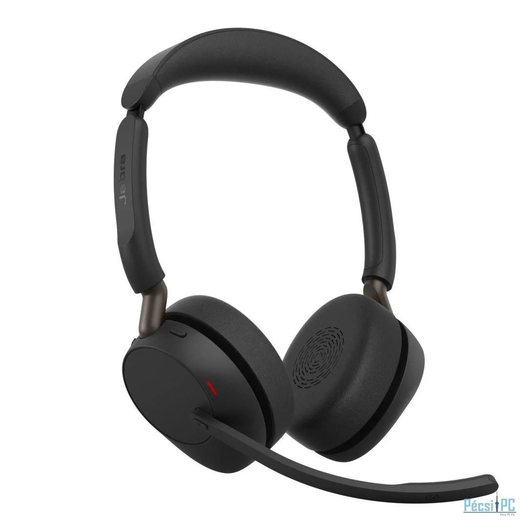 Jabra Evolve3 65 UC Stereo Link 390c Wireless Bluetooth Headset + Stand Black