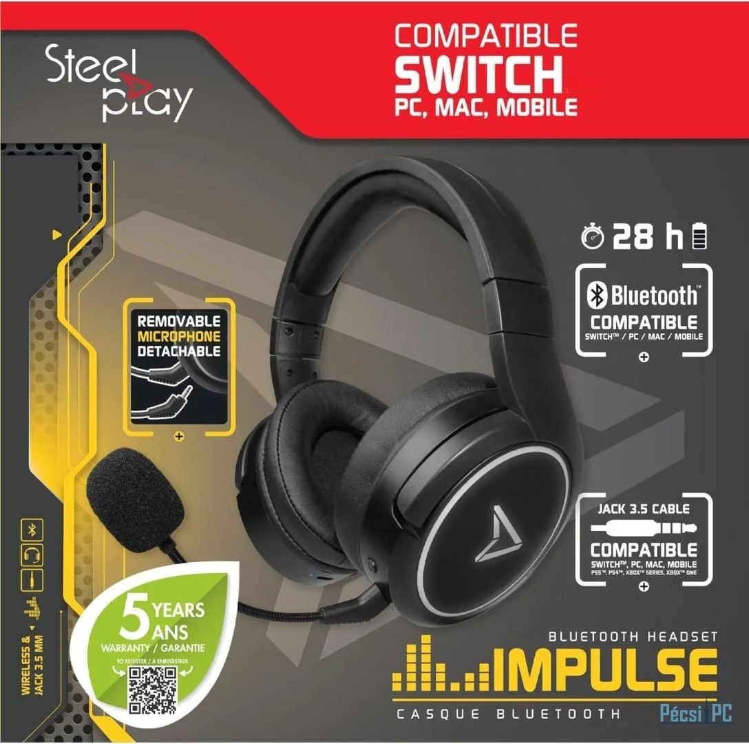 Lexip Steelplay Impulse Bluetooth Headset, Black