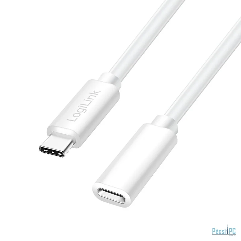 Logilink USB 2.0 Type-C cable C/M to C/F 100W 1m White