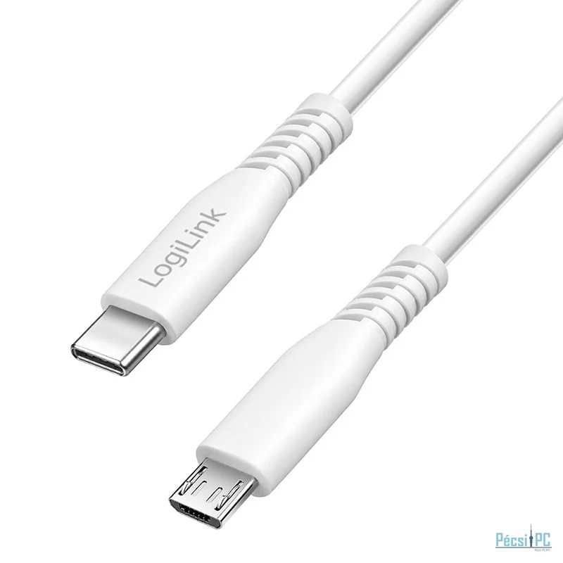 Logilink USB 2.0 Type-C cable C/M to micro USB/M 12W 0,5m White