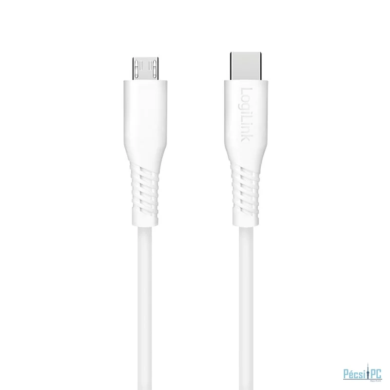 Logilink USB 2.0 Type-C cable C/M to micro USB/M 12W 0,5m White