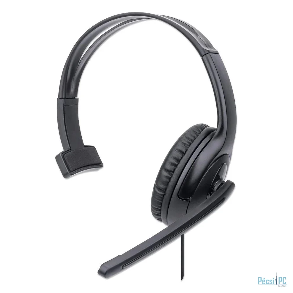 Manhattan Mono USB Headset Black Polybag Packaging