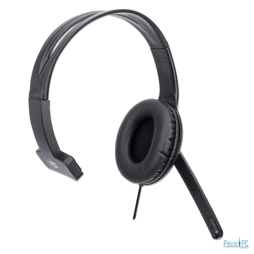 Manhattan Mono USB Headset Black Polybag Packaging