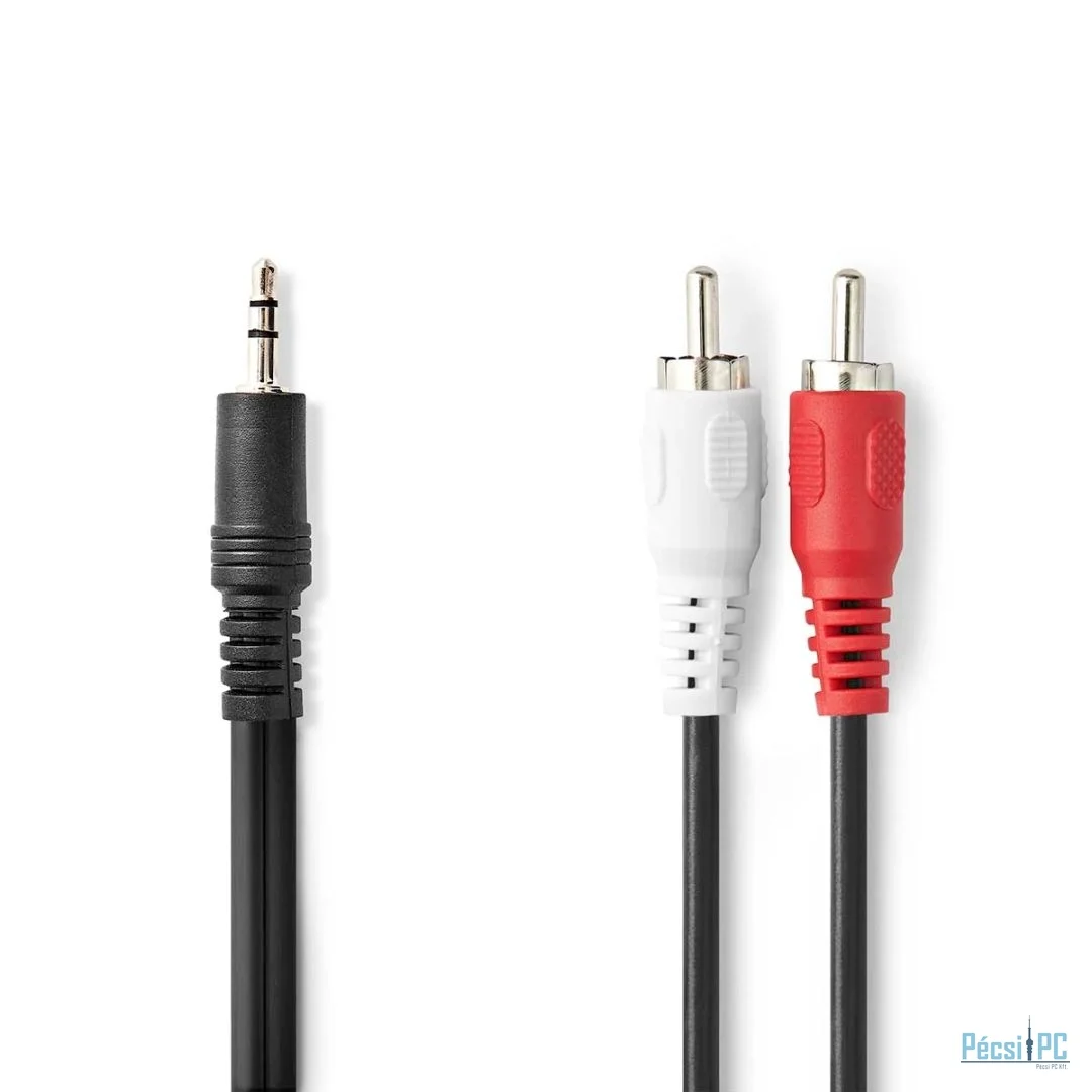 Nedis 3.5mm Male to 2x RCA Male Stereo Audio Cable 15m Black