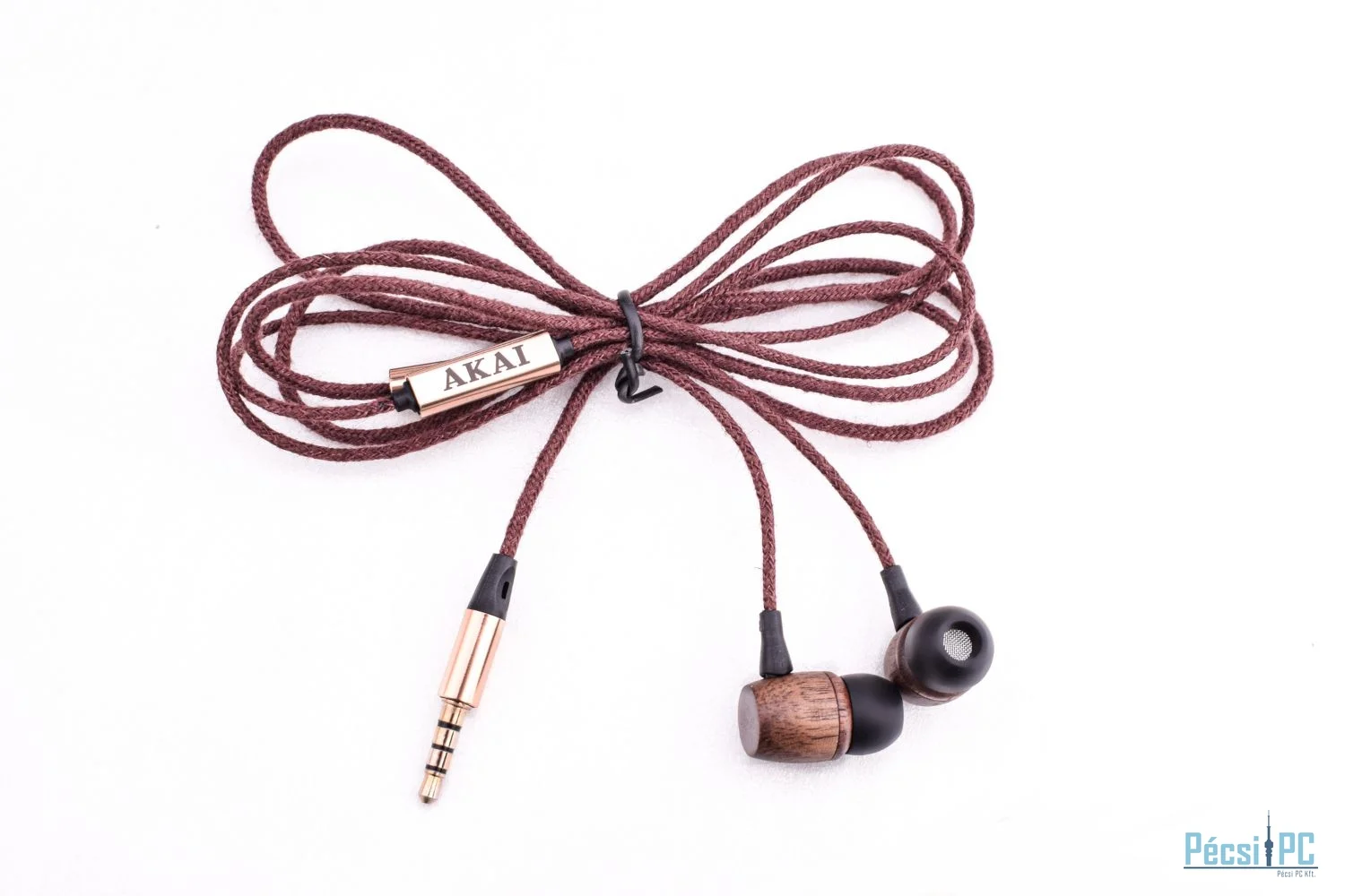 Akai Bamboo Wired Headset Wood