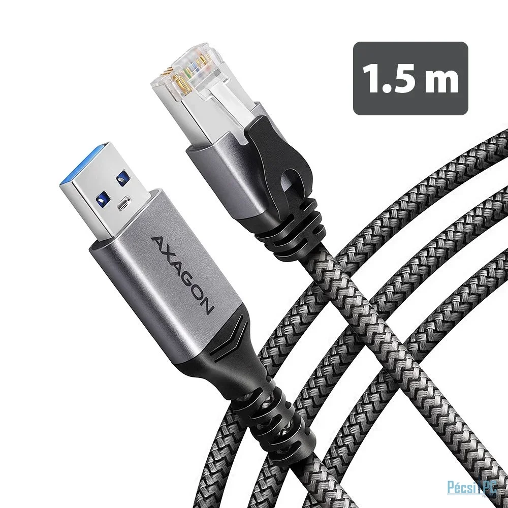 AXAGON ADE-AM15 USB-A Gigabit Ethernet adapter with integrated CAT6 RJ-45 network cable 1,5m Black