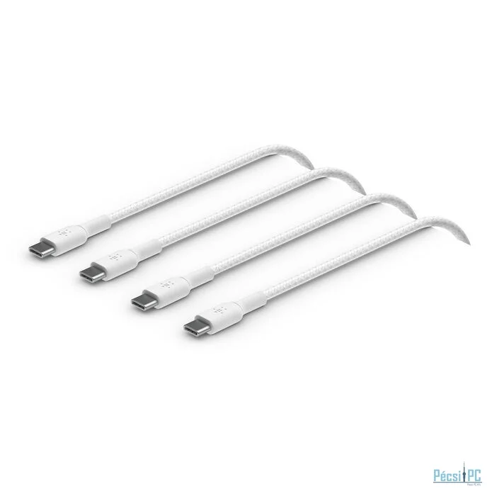 Belkin BoostCharge Braided USB-C to USB-C Cable 1m White (2-Pack)