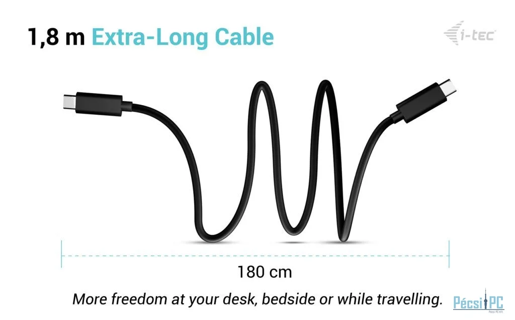 I-TEC USB-C Charging Cable 1,8m Black