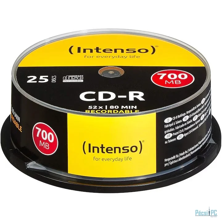 Intenso CD-R 80 52x Cake Box 25db/henger (25-ös címke)