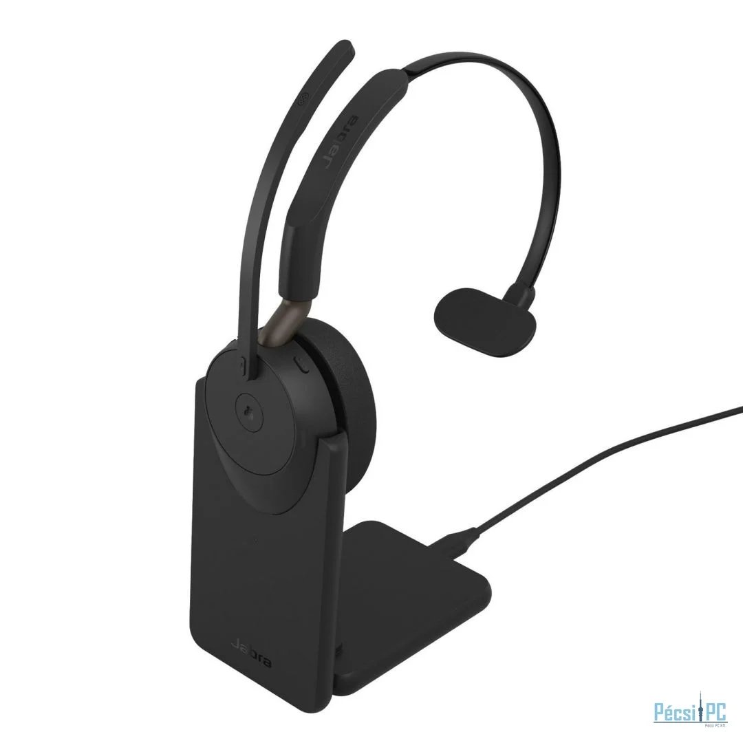 Jabra Evolve3 65 MS Mono Link 390a Wireless Bluetooth Headset + Stand Black