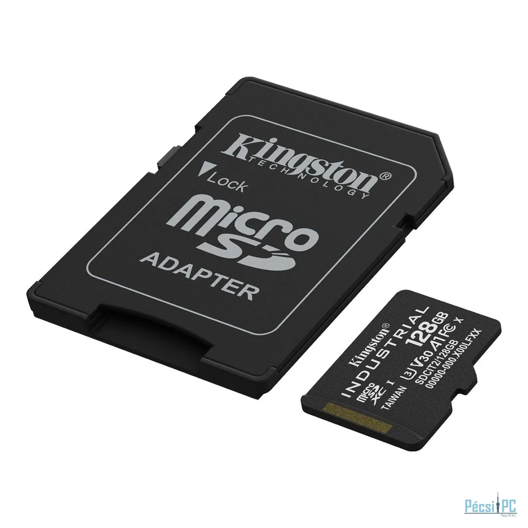 Kingston 128GB microSDXC Class 10 CL10 U3 V30 A1 Industrial + adapterrel