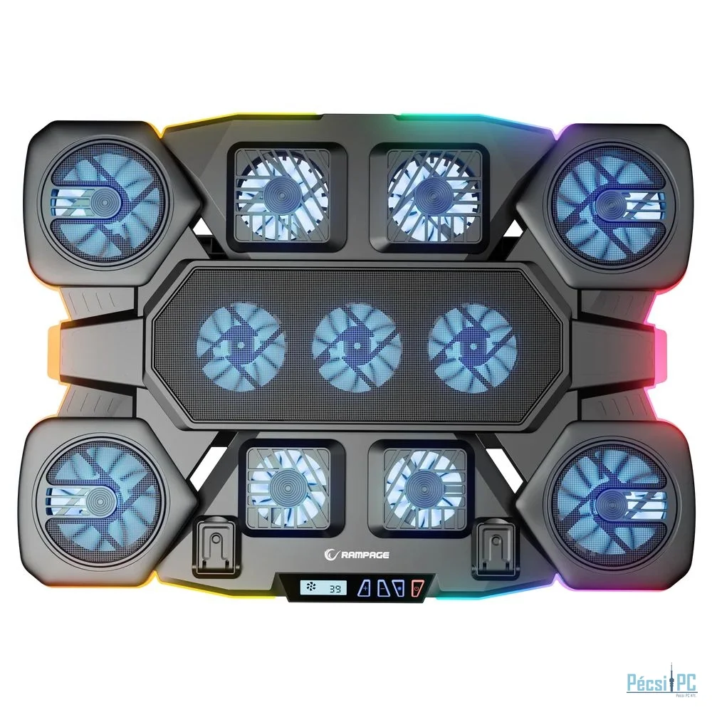 Rampage S50 Glacier RGB 11 Fan LCD Display Notebook Cooling Stand