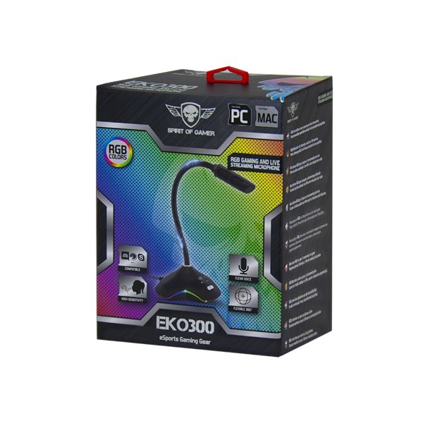 Spirit Of Gamer EKO300 RGB USB microphone Black