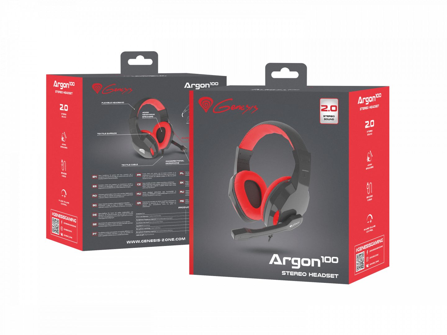 Natec Genesis Argon 100 Gamer Headset Black/Red