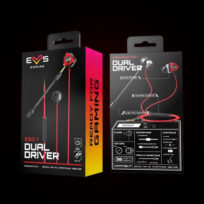 Energy Sistem ESG 1 Dual Driver headset Black/Red