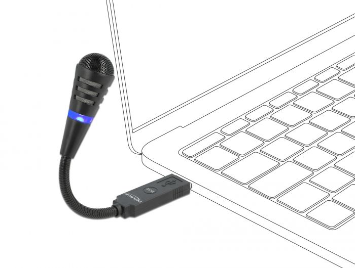 DeLock USB Microphone with Gooseneck and Mute Button