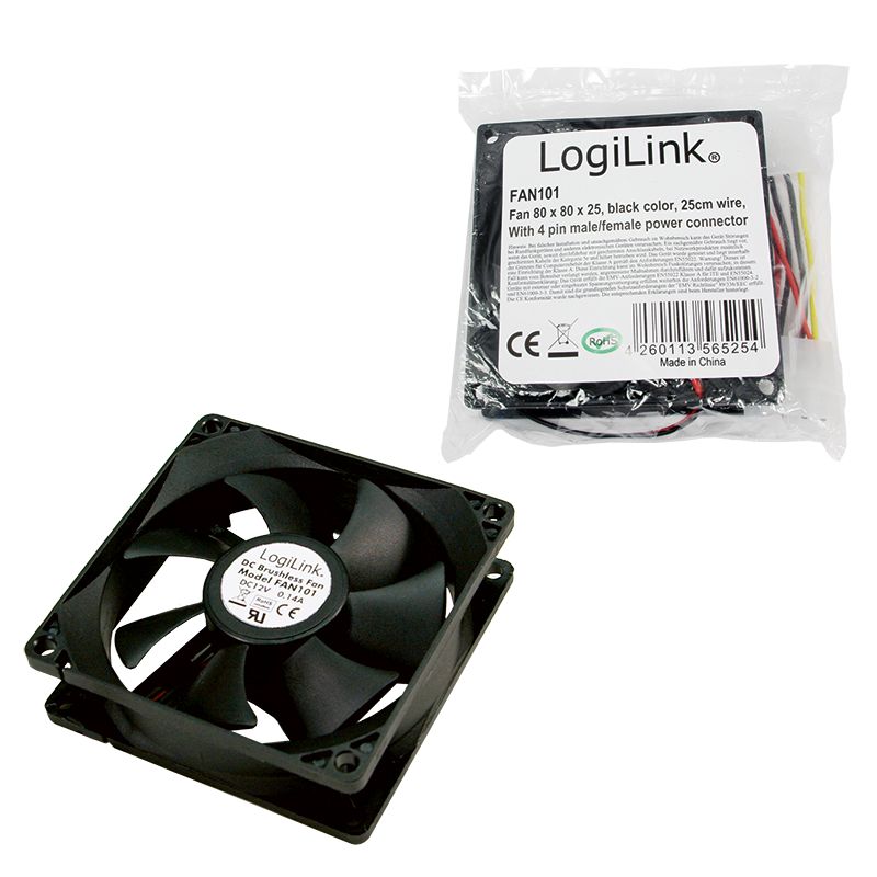 Logilink FAN101 8cm cooler Black