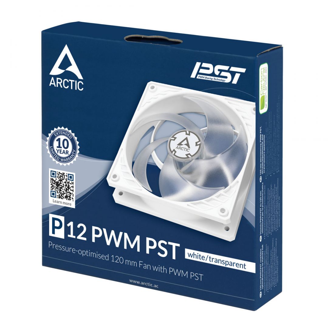 Arctic P12 PWM PST (White/Transparent)