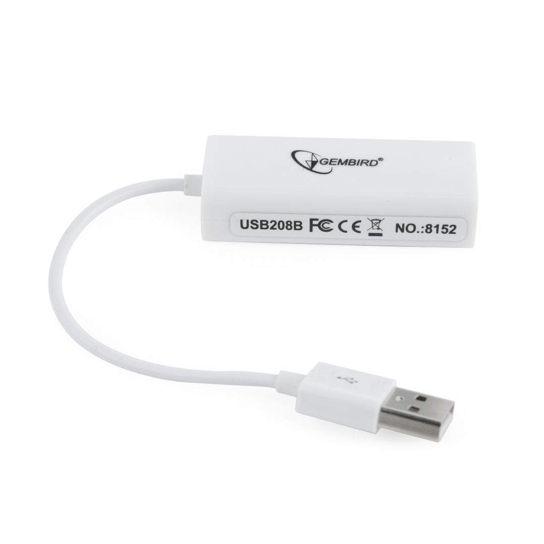 Gembird NIC-U2-02 USB2.0 LAN adapter White