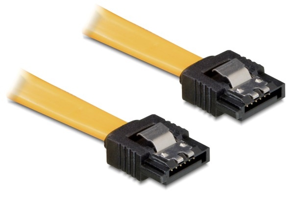 DeLock SATA 30cm straight/straight metal yellow