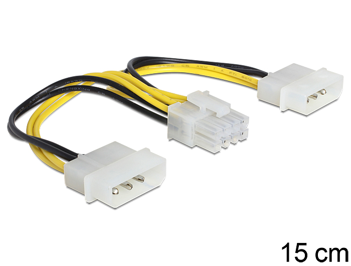 DeLock Cable Power 8 Pin EPS > 2 x 4 Pin molex